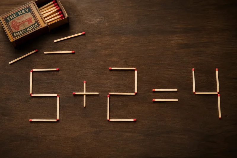 неверное равенство 5 + 2 = 4 из спичек
